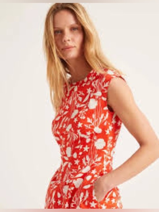 Boden Women Rosamund Garden Floral Fit and Flare Dress Midi Dress Size 6P - Picture 3 of 10